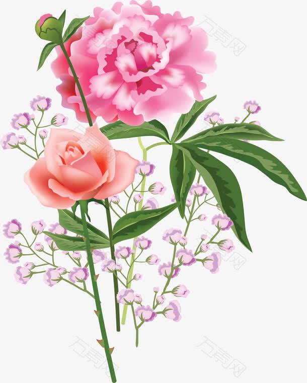 浪漫粉红玫瑰花束