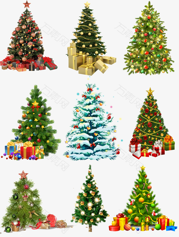 圣诞节各式圣诞树素材