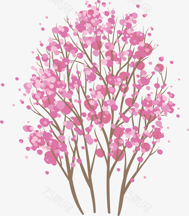 春季樱花树PNG矢量素材