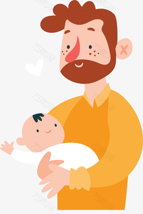 怀抱婴儿的父亲形象