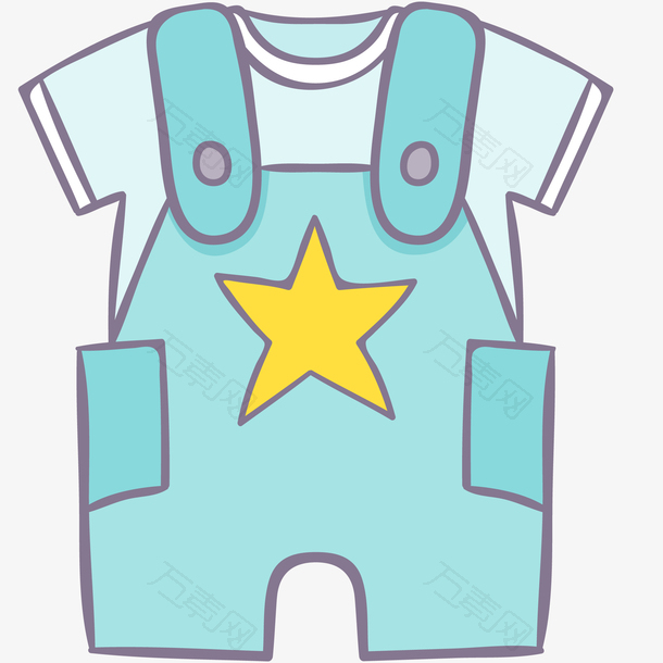 矢量手绘婴儿服装元素