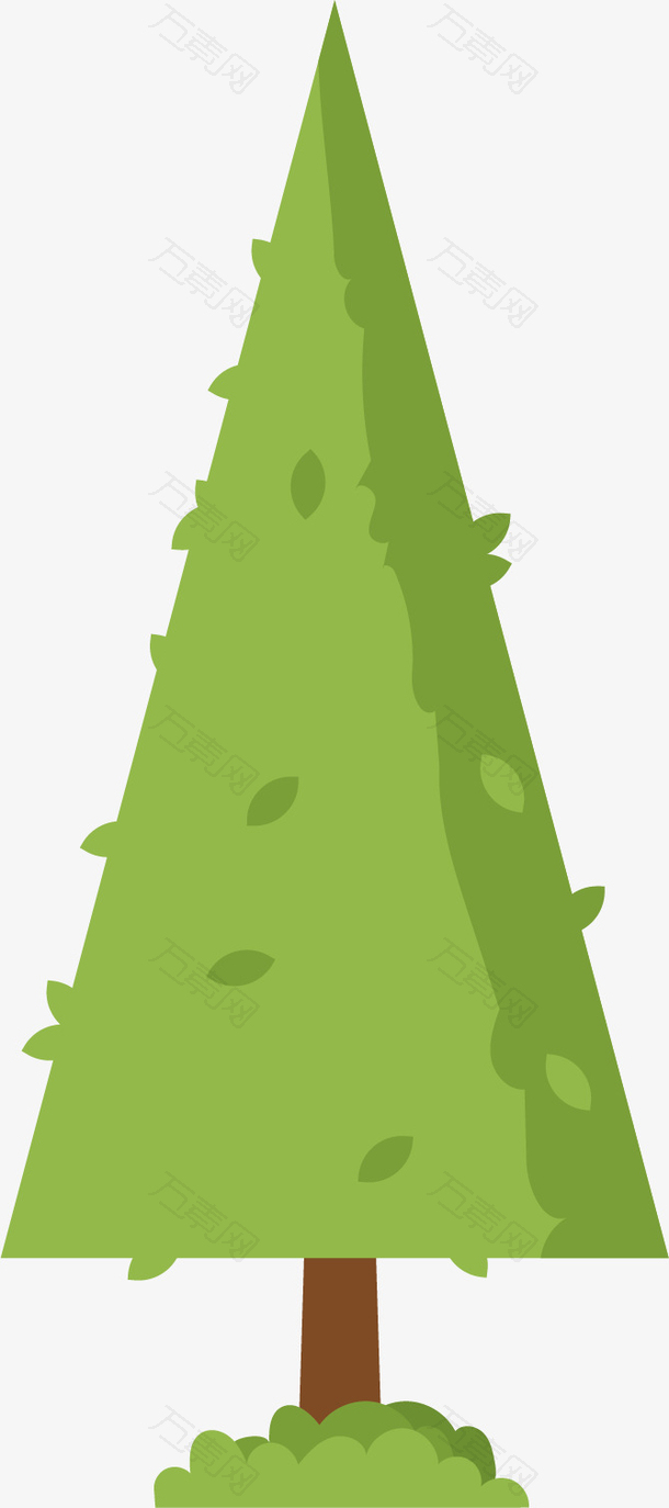 矢量图一棵绿色的柏树