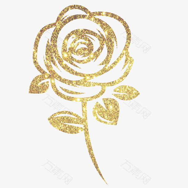 手绘金色玫瑰设计