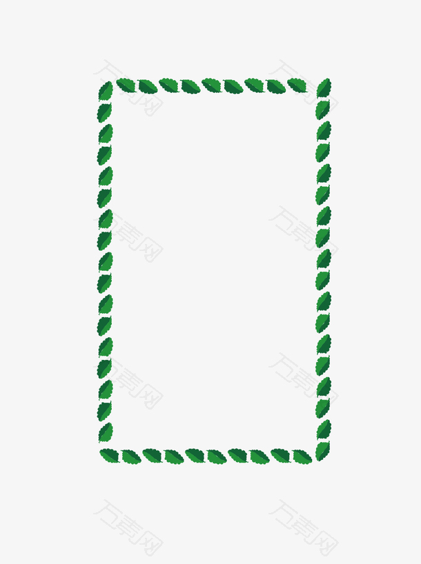 树叶卡通扁平化长方形文本框png