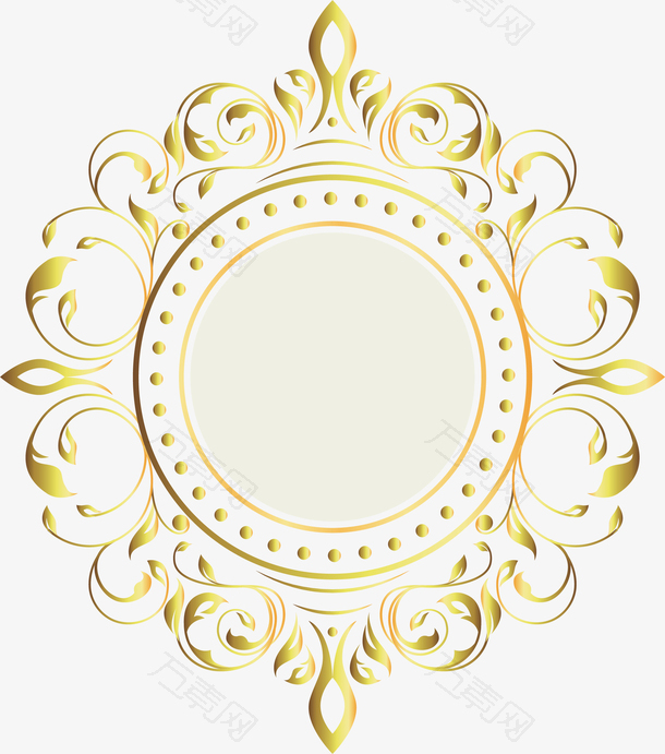 金色欧式花纹标题框