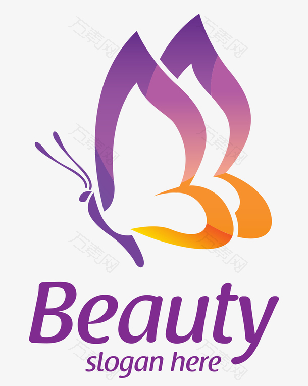 彩色蝴蝶标志logo矢量素材