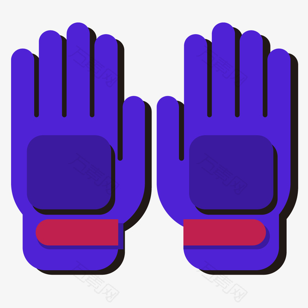 足球运动紫色守门员手套矢量素材