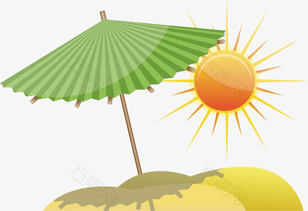 矢量图太阳下的大伞