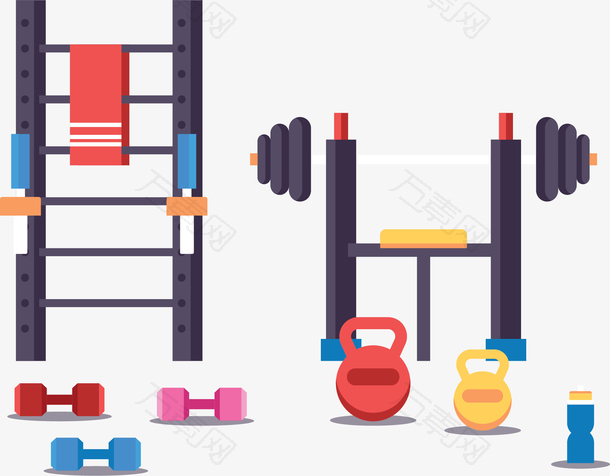 健身房多种健身器材