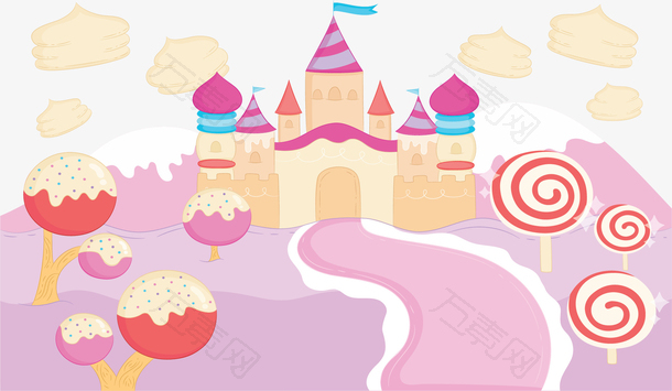 卡通糖果蛋糕城堡