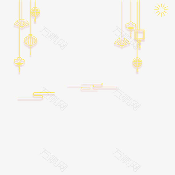 金色的海报装饰灯笼设计