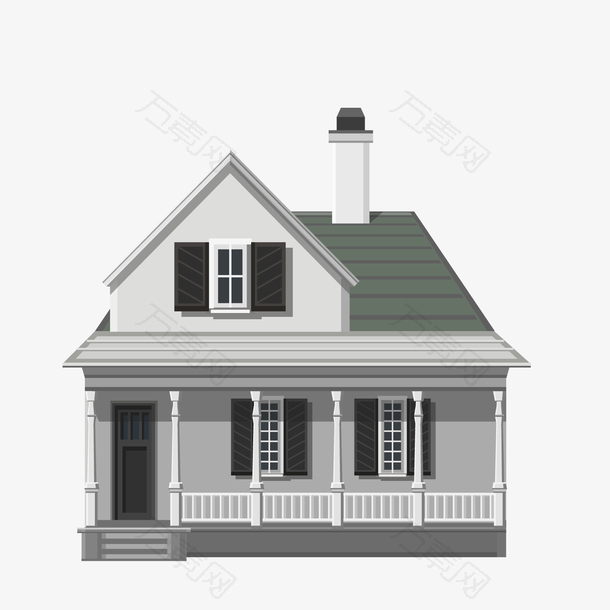 卡通灰色的房子设计