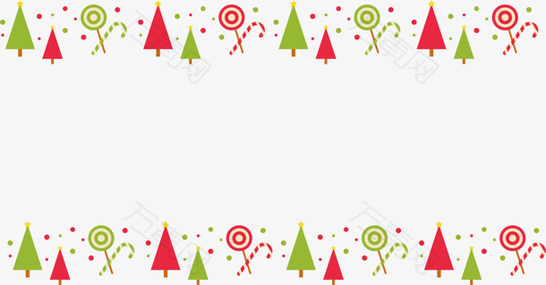 彩色圣诞树棒棒糖边框