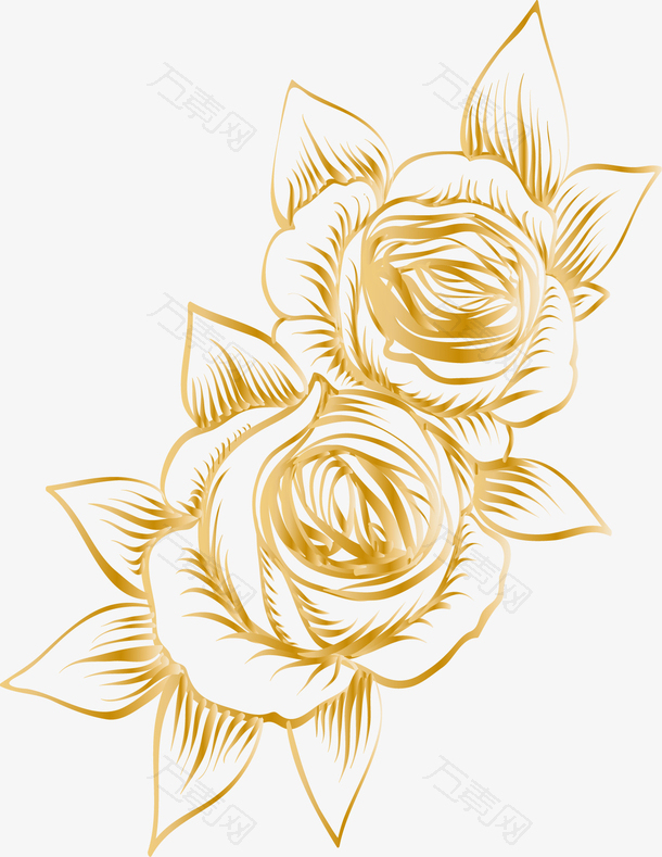 创意金色花朵矢量图