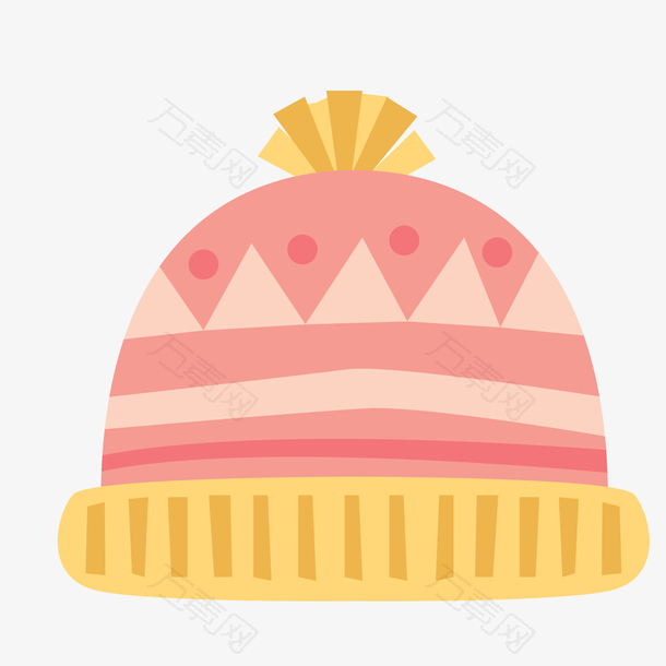 卡通粉红色的冬季帽子设计