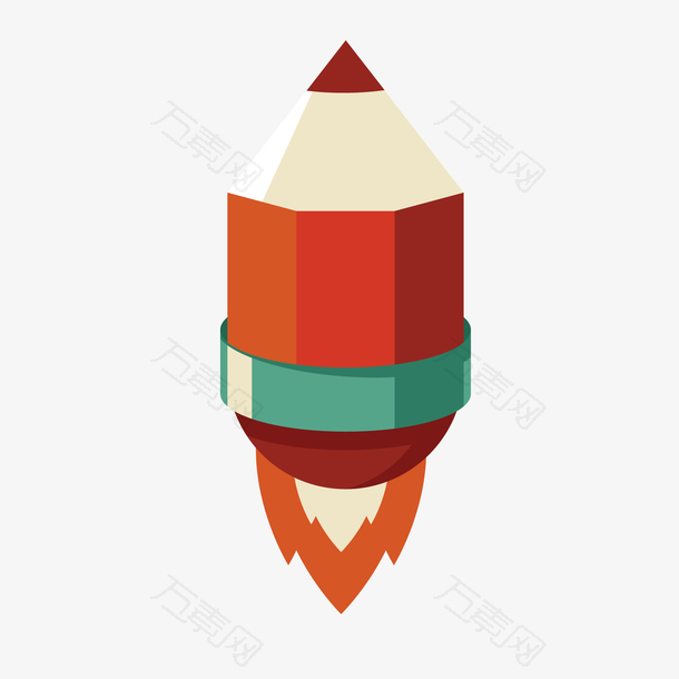 创意铅笔火箭设计