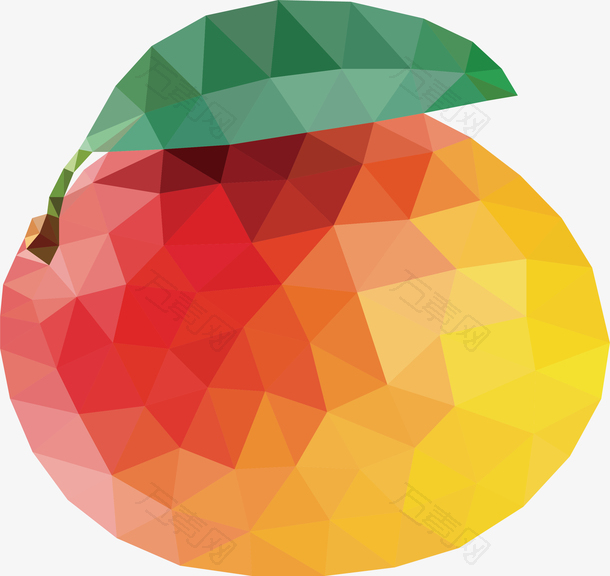 几何矢量水果杏子设计元素