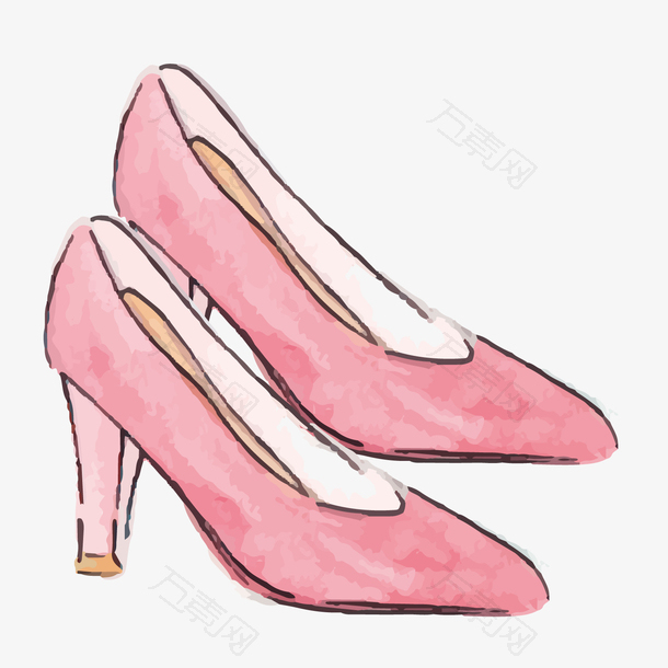一双粉红色高跟鞋