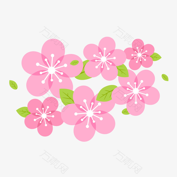 粉色纹理质感花朵元素