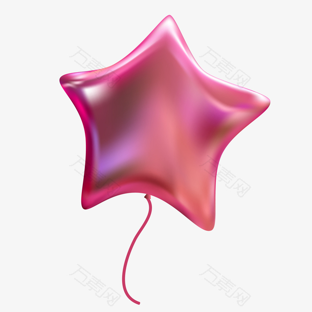 手绘矢量粉色质感星星气球