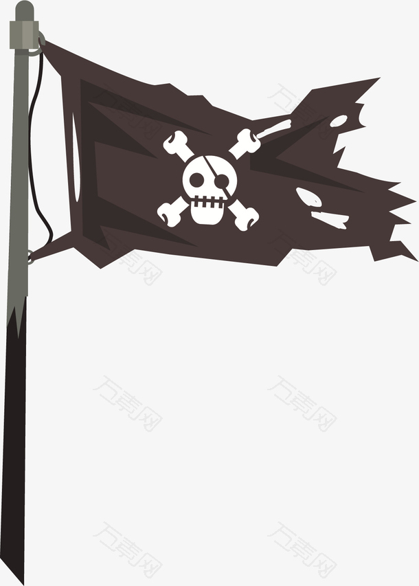 海盗旗帜卡通插画