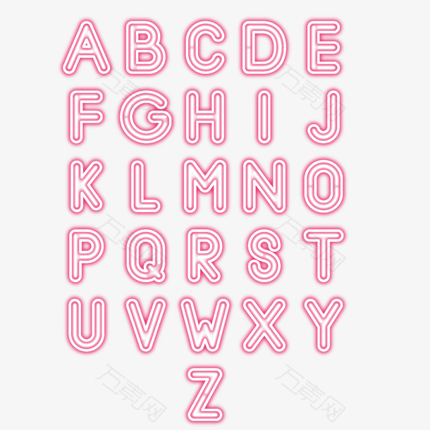 粉红色英文字母设计