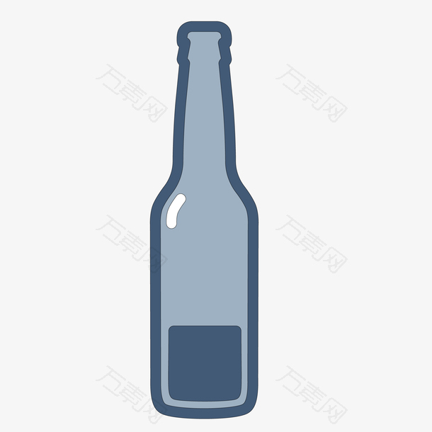 扁平化酒瓶设计矢量图