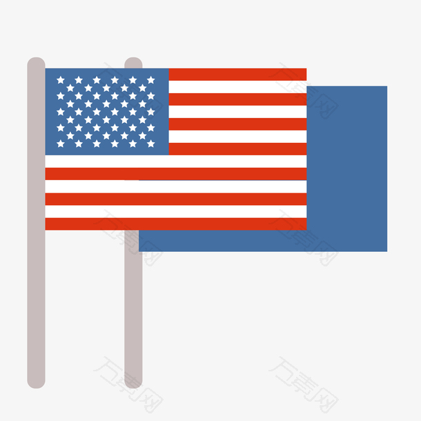 卡通手绘美国国旗素材