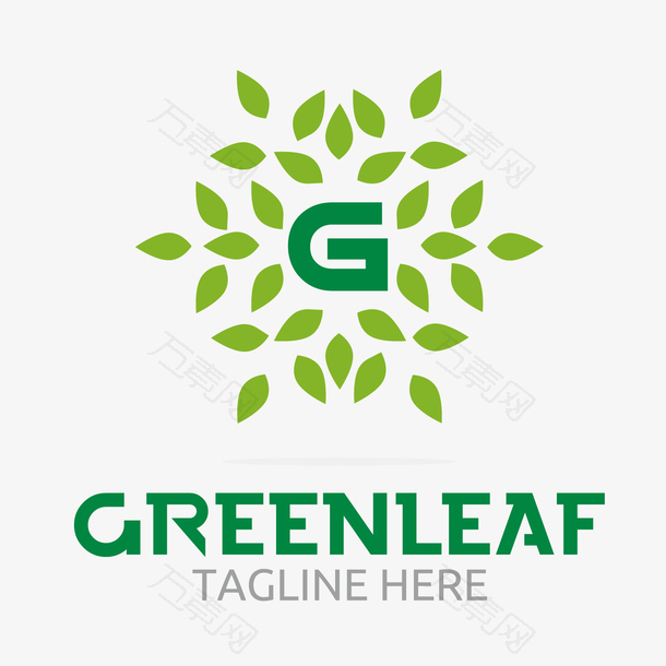 绿色叶子简约logo