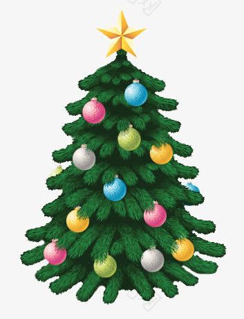 绿色星星圣诞树大树