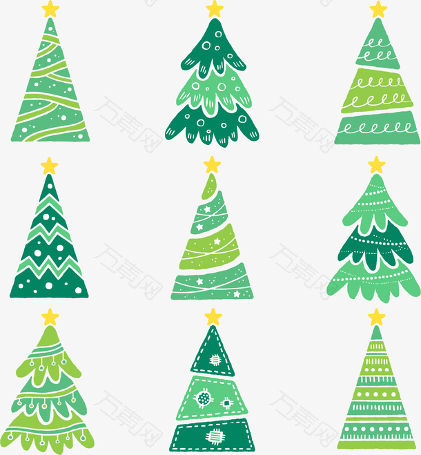 9款清新绿色圣诞树