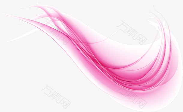 矢量手绘粉色曲线