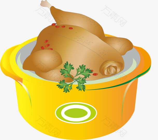卡通砂锅炖鸡肉设计