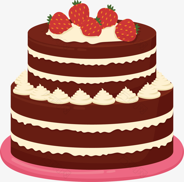 草莓装饰生日蛋糕