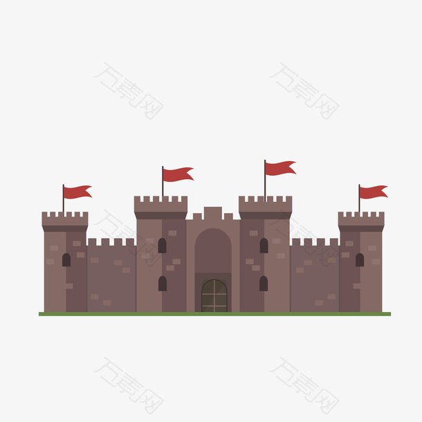 城楼城堡城门矢量图