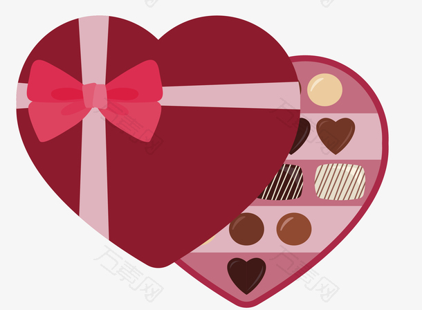 粉红色爱心礼盒巧克力