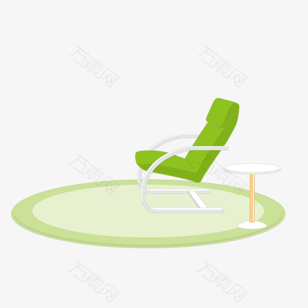 绿色椅子地毯矢量素材