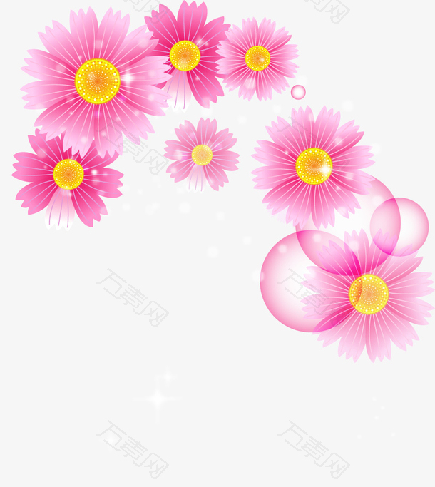 卡通粉色唯美花卉