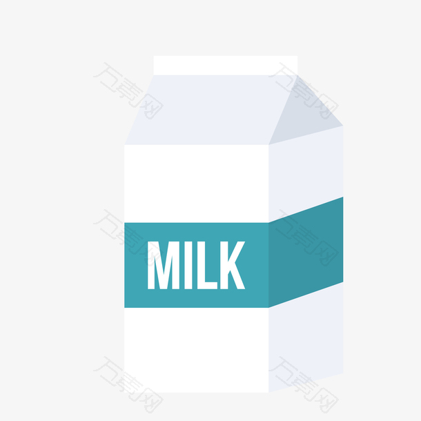 灰色扁平化牛奶元素