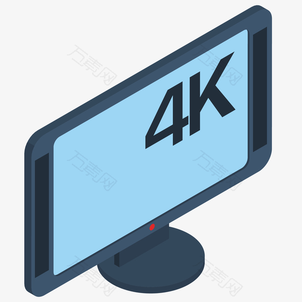 4K高清电视3D立体插画