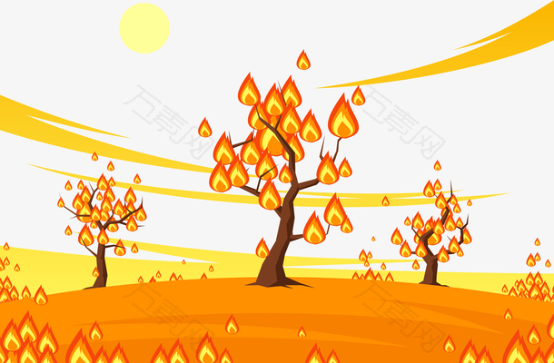 着火的树林
