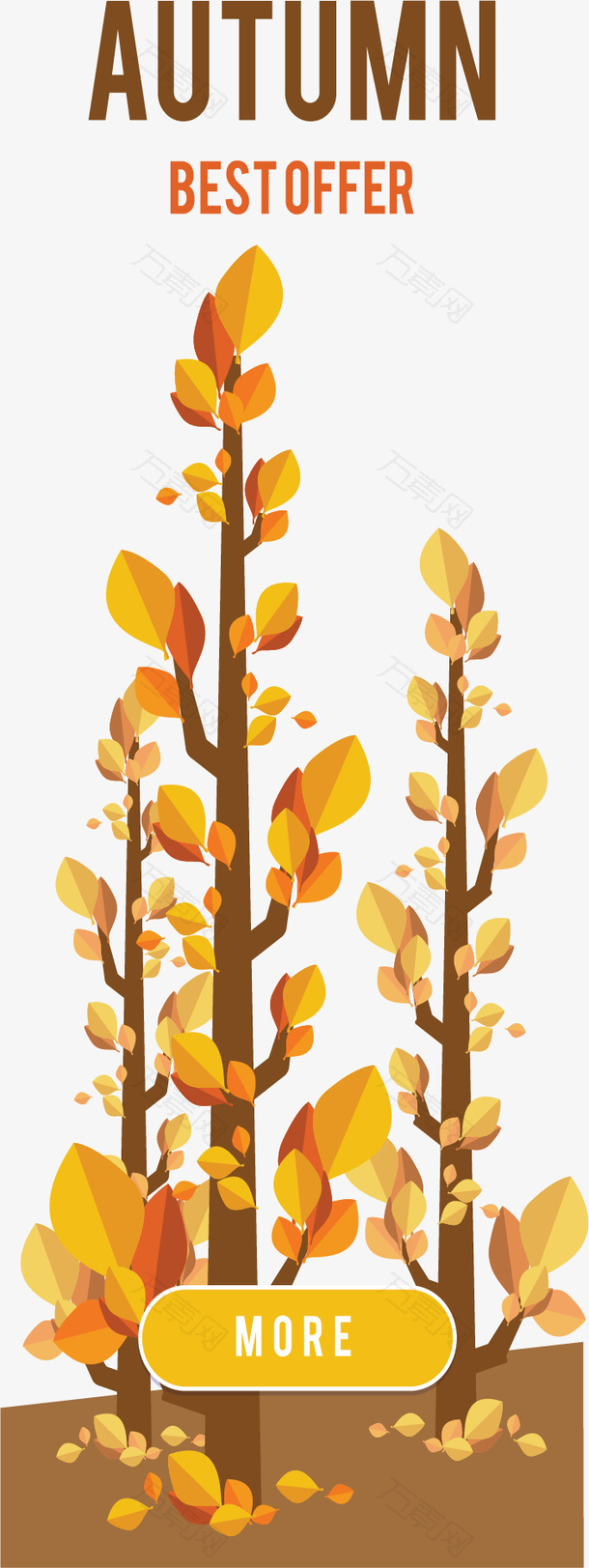 秋季金色树叶海报
