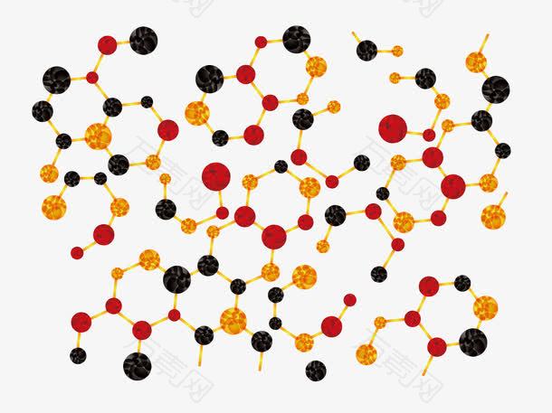 红色生物分子链