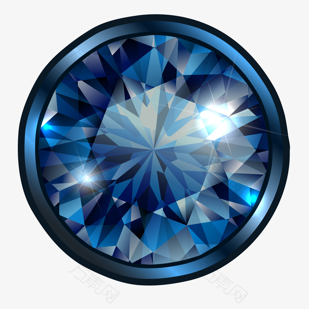 蓝色色钻石矢量
