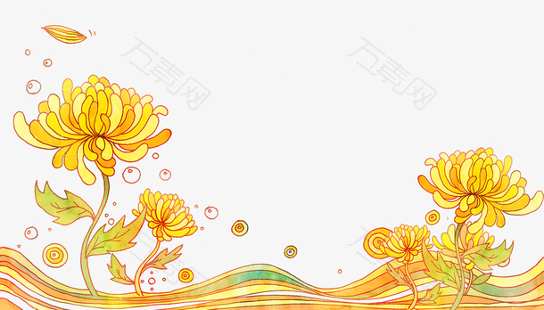 重阳节手绘卡通菊花