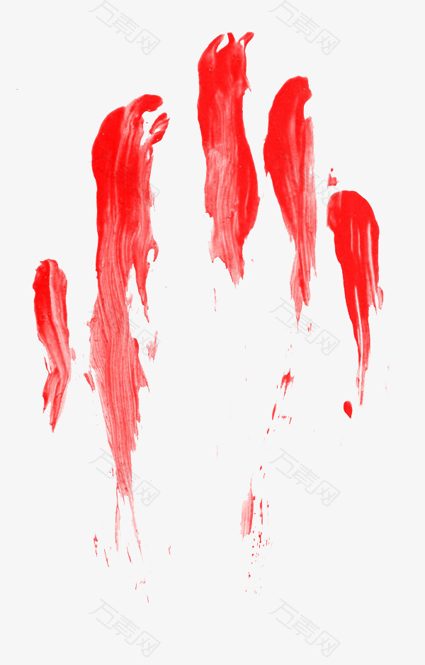 红色油漆鲜血掌印拖曳