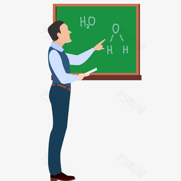 化学老师上课矢量插画