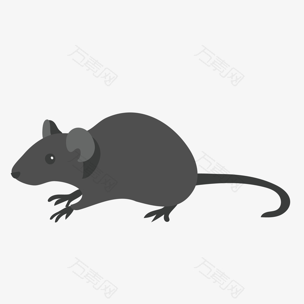 扁平化黑色设计老鼠