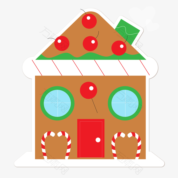 圣诞节素材房子矢量图