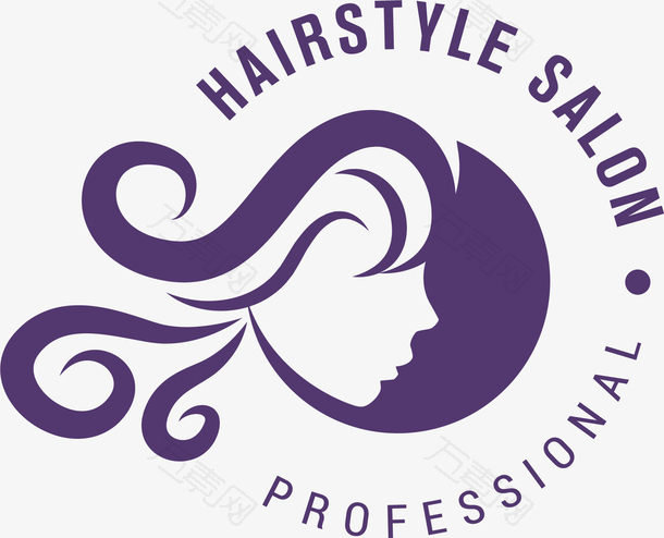紫色的美容logo设计